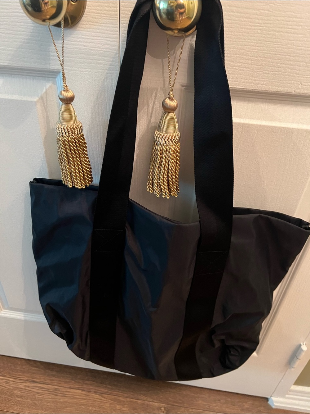 Want les Essentiels Black Nylon Tote Bag with Wide Straps